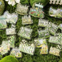 CANDY POETRY 40pcs/Pack Floral Countryside Stickers, Creative Aesthetic Sticker Decals, DIY Decorative Scrapbooking Craft Materials, Holiday Gifts, Personalized Scrapbook School Supplies - Green - View 4