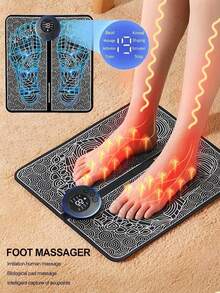 EMS Foot Massager, Foot Therapy Device, Automatic Foot Meridian Massage Mat With Pulse