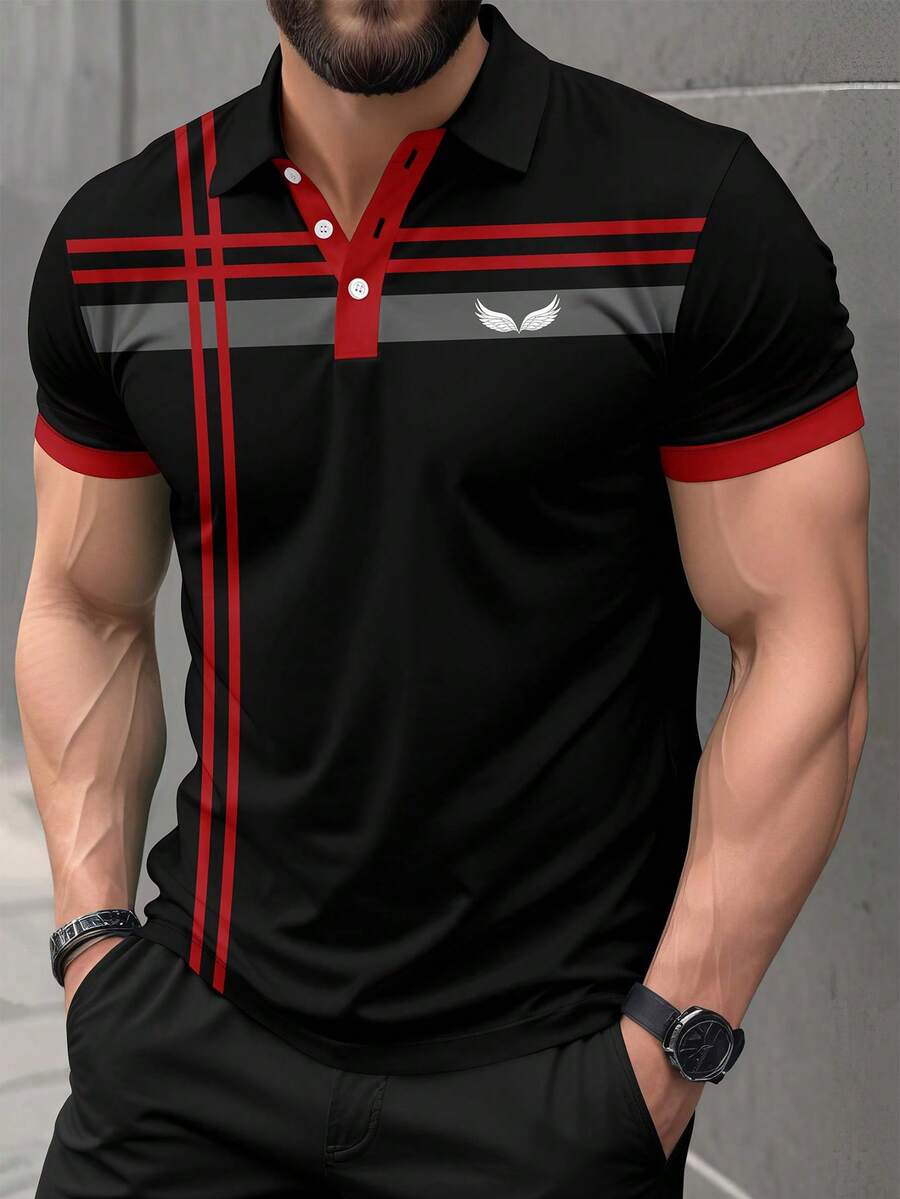 Men's Fashion Business/Commuter Short Sleeve Polo Shirt - Multicolor - View 1