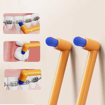 1pc Orthodontic Soft Bristle Angled Toothbrush, Suitable For Braces, Implants, Retainers, Back Teeth And Wisdom Teeth