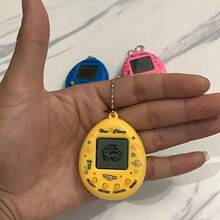 Retro Mini Handheld Game Console With Virtual Pet Keychain - Battery Powered, Creative Gameplay, Pink/Blue/Yellow, Xcnm For Winter - Blue - View 7