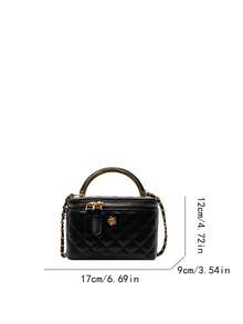 Solid Color Fashionable High-End Versatile Women Handbag & Shoulder Bag - Black - View 8