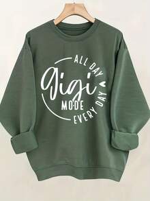 Gigi Mode All Day Every Day, Gigi Svg, Grandmother, Gigi Shirt,  Gigi, Mothers Day, Gigi ModeWomen's Valentine's Day Heart Print Sweatshirts,Women's Football Print Oversized Sweatshirts,Women's St. Patrick's Day Lucky Print SweatshirtsWomen's Valentine's Day Heart Print Sweatshirts,Women's Football Print Oversized Sweatshirts,Women's St. Patrick's Day Lucky Print Sweatshirts - 綠色 - 查看 7