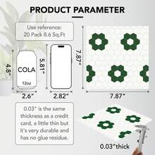 MORCART 20片装 7.87 英寸 x 7.87 英寸自粘式 DIY 地板砖，可移除防水乙烯基材质，适用于浴室、厨房、壁炉、宠物屋、楼梯、卧室、墙面等场所。 - 彩色 - 查看 14