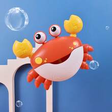 儿童螃蟹泡泡机玩具，电动音乐螃蟹泡泡机，适合洗澡时使用，浴缸戏水玩具，适合婴儿、男孩和女孩（需要 2 节 AA 电池）