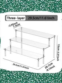 1 Desktop Transparent Acrylic Christmas Decoration Staircase Display Rack, Christmas Party Desktop Acrylic Trapezoidal Creative Decoration Decoration Ornament, Miscellaneous Items Staircase Display Shelf - Clear - View 18