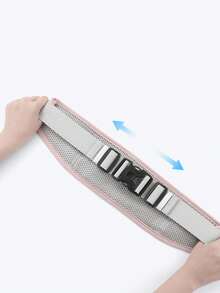 男女通用运动腰包，适合跑步、徒步、健身和夜跑，可装手机。反光条设计，方便夜跑。