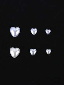 12 ô/1 hộp hình trái tim ngọc trai trắng trang trí móng tay nghệ thuật ngọc trai phẳng đính ngọc trai giả 3D trang sức phụ kiện làm móng tự làm cho tiệm, móng tay ấn, đồ dùng làm móng, đá quý làm móng, đồ dùng làm móng ngày lễ tình nhân - Nhiều màu - Xem 5