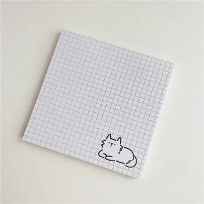 Cartoon Brief Strokes Cute Cat Memo Pad Simple Style Kawaii Message Paper