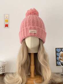 Gestrickter Beanie Hut mit Herzmuster für Frauen, süß, warm, lässig, vielseitig, windundurchlässig, Ohrenschutz, Fair Isle Stil Herz Bommel Strickmütze für Herbst/Winter, Retro Jacquard Strickmütze für Frauen, warm, Ohrenschutz, vielseitig für Herbst/Winter