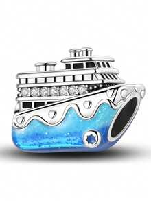 1PC Ship And Airplane Travel Luggage Three Pieces Sets, Airplane Suitcase And Camera Three Pieces Sets, Seahorse, Shell, And Starfish Three Pieces Charms, DIY Creative Bracelets, Wristbands, Necklaces, And Other Jewelry, Suitable As Gifts For Women And Girls For Birthdays, Holidays, Travel, And Anniversaries - Multicolor - View 16