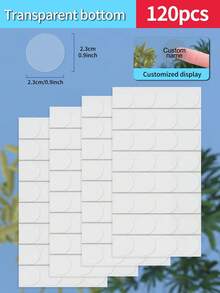 Customized 30/60/120/240/360/480pcs Transparent Waterproof Name Labels - White/Clear/Holographic/Rainbow Customized Stickers, Various Sizes Of Labels, Customizable Text,Office Decor