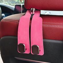 Selected 1 Piece Of PU Rose Red Car Seat Back Cover-Hidden Hook Design, Suitable For A Variety Of Models