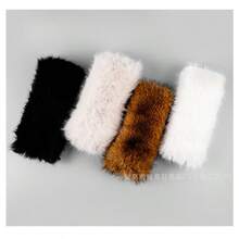 秋冬帽子，人造毛皮发带，厚实保暖无檐帽，无檐敞顶帽 - 彩色 - 查看 3