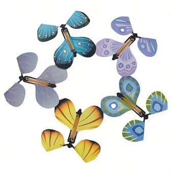 Magical Flying Butterfly Toy With Rubber Band - Colorful Accordion Bookmarks, Suitable For Party Favors, Piñata Fillers, Classroom Rewards And Holiday Gifts (Multicolor)