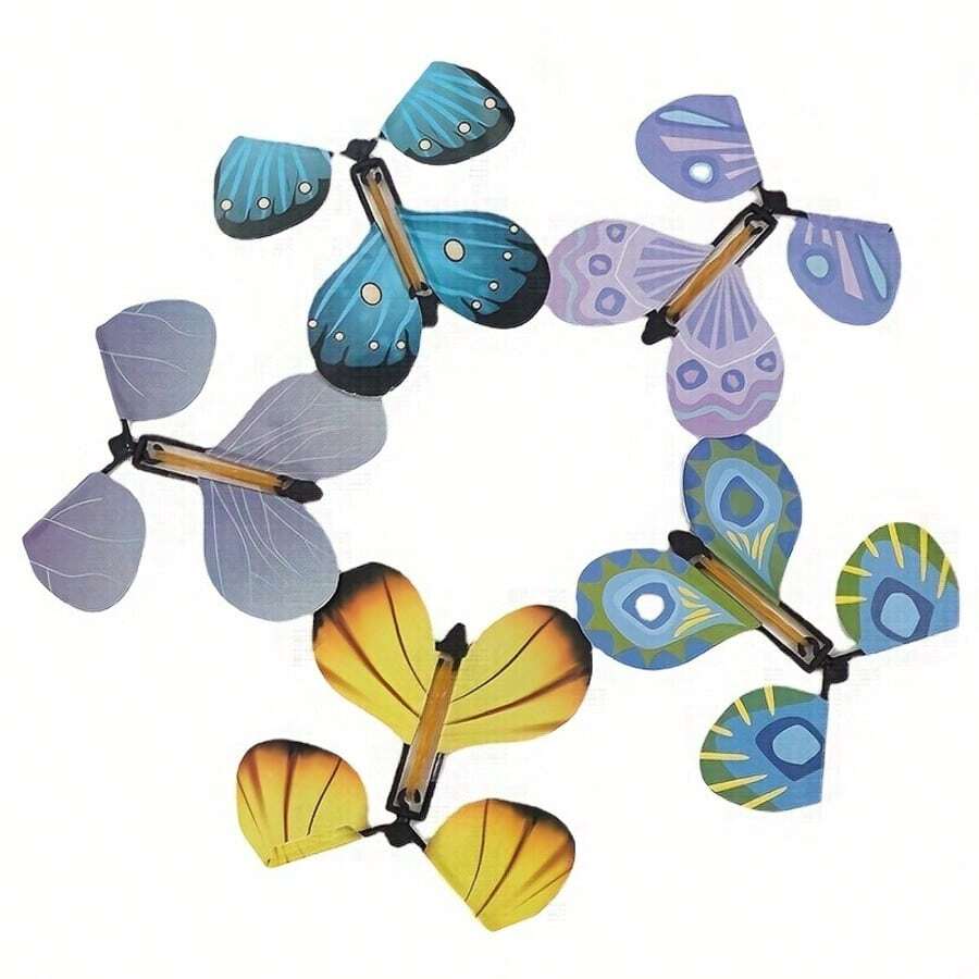 Magical Flying Butterfly Toy With Rubber Band - Colorful Accordion Bookmarks, Suitable For Party Favors, Piñata Fillers, Classroom Rewards And Holiday Gifts (Multicolor)