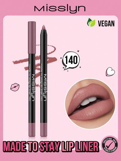 Misslyn Long-Lasting High-Pigment Lip Liner Pencil, Creamy Gel Formula, Smooth Application, Natural Makeup Effect, Can Be Sharpened With Pencil Sharpener, High Color Payoff, Creates Natural Lip Look, Long-Lasting Matte Finish Lip Liner Pencil, Smudge-Proof