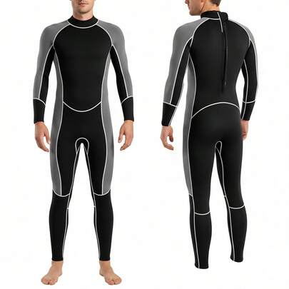 YESCUT 3mmネオプレン フルスーツ 保温＆UVカット機能 ダイビング/サーフィン/水陸両用フィッシングに最適なワンピースウェットスーツ