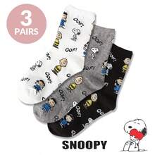 SNOOPY 1/3/4/8双装中筒袜 卡通袜 可爱动漫周边中筒袜 创意个性化卡通情侣袜 百搭袜 - 彩色 - 查看 11