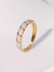 3pcs/Set Fashionable Minimalist Elegant Sweet Plated Stainless Steel Geometric Heart Adjustable Open Rings, Suitable For Women Daily, Party, Date Wear