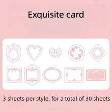 30pcs Beautiful Pink Lace-Edged Notes, Gift Cards, Message Cards, Synthetic Paper, Handwriting Diary Supplies, Scrapbooking Materials, Craft Paper Cards, Thank You Note Stationery Set For Graduation And Back-To-School Season - Multicolor - View 3