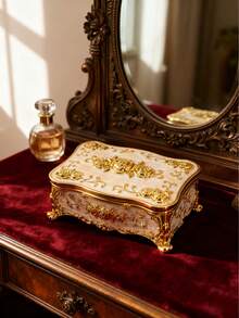 1 Hộp Đựng Trang Sức Hợp Kim Kẽm, Hộp Bảo Quản Trang Sức Thiết Kế Cổ Điển Cho Gia Đình - Nhiều màu - Xem 7