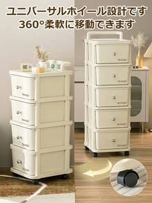 3/4/5 Multi-Layer Storage Box With Casters, Drawer-Type Storage Case, Large Capacity Storage Cabinet, No Assembly Required, Space-Saving, Suitable For Home Living Room, Bedroom, Study, Kitchen, And More. Essential For Rentals, Single-Person Households, And Small Homes. - Multicolor - View 3