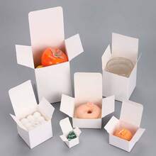 30 hộp quà giấy trắng, hộp Giáng sinh và Halloween, hộp ngày lễ Tạ ơn, hộp đóng gói đa năng 105x105x130mm - trắng - Xem 1