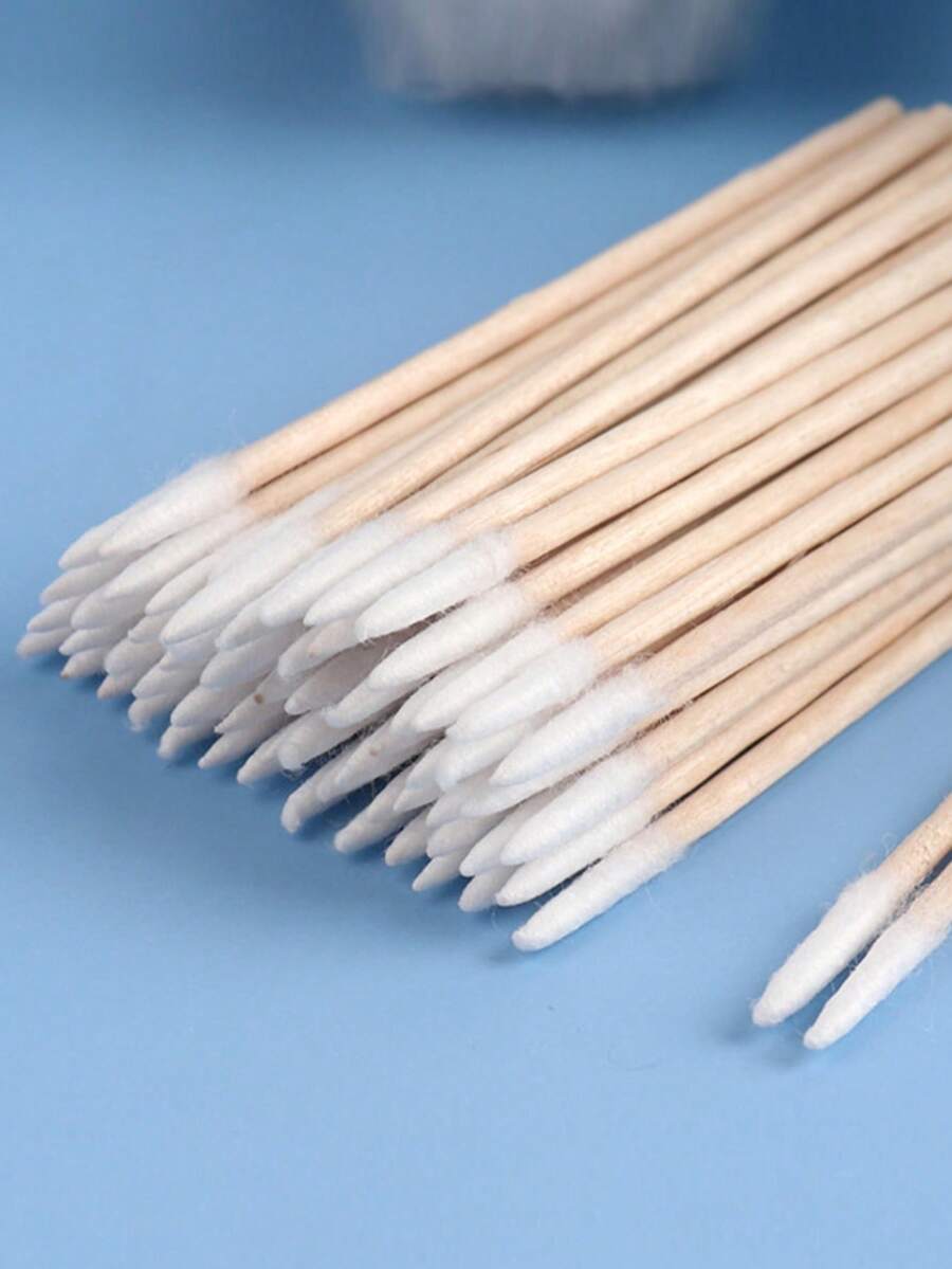 1000pcs Ultra Fine Disposable Nail Cleaner Sticks, Pointed Tip Design For Precise Cleaning; Mini Dual-Ended Eyebrow Makeup Remover Tool; Makeup Remover Wooden Sticks; Manicure Supplies; Foot Care; Pedicure Tools; Travel Essential; Black Shawl; Men's Gift - Multicolor - View 1