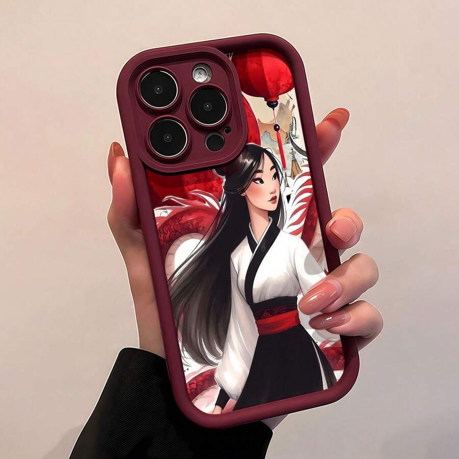 Estuche para teléfono con diseño de linternas y dragones de , una opción fantástica para protección, un regalo único para cada ocasión. Compatible con fundas para teléfonos , 17, 16 Pro Max, 15 Pro Max, 13 y 12. Hecho de material de TPU duradero, ofrece protección contra golpes y caídas. Perfecto para fanáticos de la cultura y la mitología asiáticas. - Burdeos - Ver 1