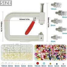 Pearl Beads Hand Press Pearl Setting Tool Set, Beads Rivet Fixing Machine, DIY Handmade Pearl Setting Machine With Beads Nails Screw Heads Tweezers Wrench Trays For DIY Crafts Accessories - 預設 - 查看 2