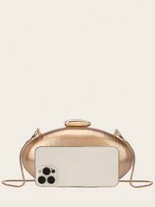 2025春季时尚婚礼手拿包，亚克力亮面欧美风晚宴手提包，蛋形单肩包，可定制，适合斜挎或单肩背，完美搭配晚礼服配饰，是伴娘礼服的理想之选。 - 銅色 - 查看 6