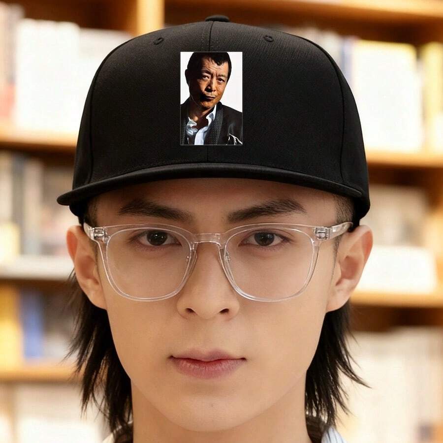 Black Adult Cap with Illustrations of Popular Actors, Oozing with Fashionability, Streetwear snapback cap low cap retro baseball cap small head around sports flat bill cap Baseball cap low cap graphic print unisex breathable fashionable ball cap snapback visual duckville cap snapback cap large head around duck cap haphop baseball cap - ãã©ã㯠- ãã§ãã¯ãã 1