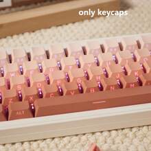 136 Keys Blushing Gradient Side-Printed PBT Doubleshot Keycaps, Factory Height, Compatible With 61/64/75/87/98/104 Keyboards - Only Keycaps - View 8