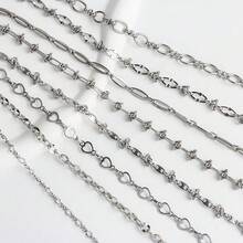 1m 304 Stainless Steel Y2K Style Chain Multiple Designs Handmade Chain Decorative Chain DIY Necklace Bracelet Jewelry Accessories - Y2K Style Chain - View 1