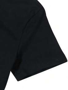 Teen Girl Clothes Baby Tee Y2K Style, I Love Music & Headphone Heart Print, Teen Shirts Girls Clothes, Round Neck Breathable Fabric, Teen Girl Outfits Fun Teen Girl Gifts - 黑色 - 查看 4