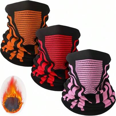 1pc Autumn/Winter Thermal Lined Warm Neck Gaiter, Outdoor Cycling Face Mask, Korean Style Windproof Scarf, Versatile Neck Warmer, Unisex