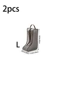 1/2个装千鸟格纹鞋防尘袋多功能手持透明防潮鞋袋长/短鞋保护袋，鞋子收纳袋透明短靴长靴防水防尘保护袋旅行便携式鞋子整理袋