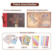OUR ADVENTURE BOOK Adventure Book Scrapbook Album 11.9 X 7.6 Inch 80pages,3d Retro Embossed Letter Hard Cover Movie Up,Memory Book For Couples,DIY Album For Anniversary,Wedding,Travelling,Friends,Family,Couple Gifts - 復古色 - 查看 12