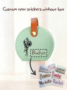 1pc Customized Jewelry Bag, Personalized Travel Jewelry Box With Name & Floral Pattern, Small Square Earring Storage Case With Handle, Bridesmaid Wedding Gift Box For Sisters & Friends, Birthday, Wedding, Mother's Day, Valentine's Day, Party, Custom Small Gift, Multi-Functional, Decorative, Reusable, Elegant & High-Quality - Multicolor - View 3