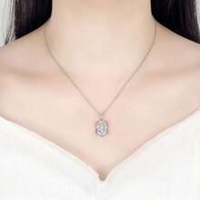 Collier pendentif en argent sterling 925 avec zircone, convient pour un port quotidien et comme cadeau - Blanc - Voir 6