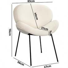 Faux Sherpa Dining Chair Armchair Accent Chair