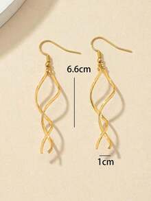 Fashion Tassel Drop Earrings Women - 金色 - 查看 4