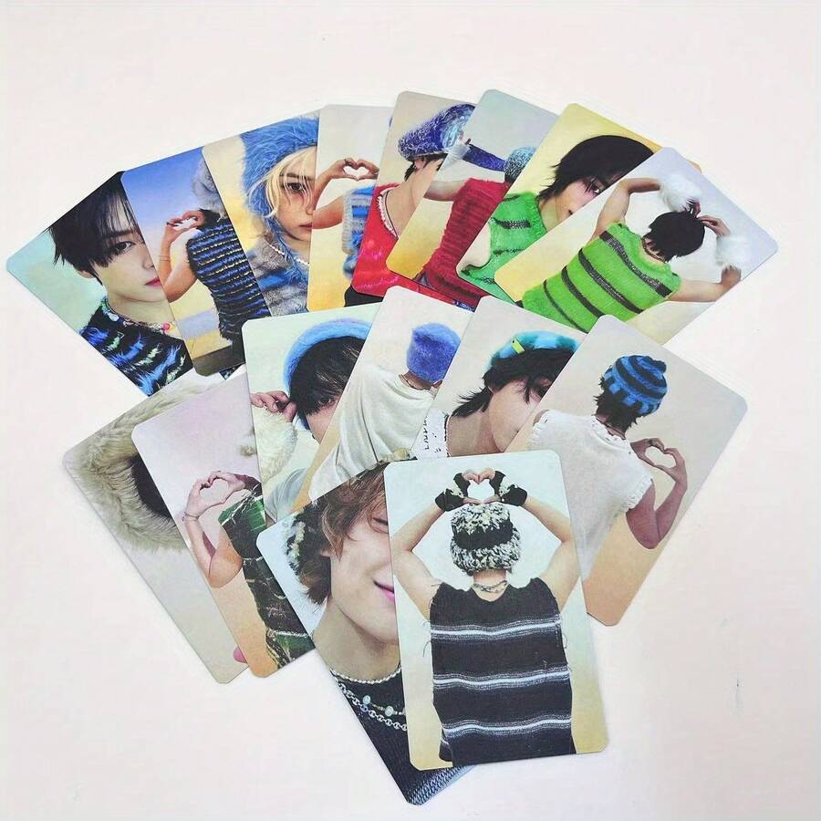 8pcs K-Pop Photo Card Set - Double-Sided Matte Photocards With Group/Member Images, 3.35x2.13 Inches Collectible Trading Cards, Suitable For K-Pop Fans, Offline Fanmeetings And Gifts - Multicolor - View 1