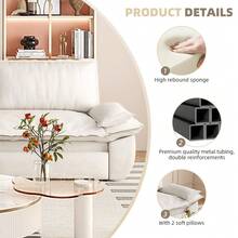 73.2" Queen Size Pull Out Sofa Bed, 3-In-1 Convertible Velvet Sleeper Sofa With Chaise Lounge, Multi-Functional Loveseat For Living Room & Guest Room - 米色 - 查看 6