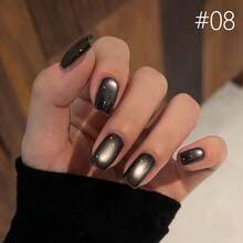 10毫升/瓶 2025秋冬新款热销美白、黑色指甲、金色闪粉、流行黑色水钻、玻璃珠、磁性、水晶猫眼凝胶指甲油、白色指甲油、法式美甲、圣诞美甲 - 彩色 - 查看 19