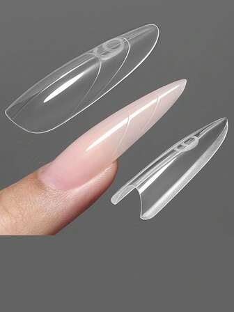 240pcs Almond & Round Nail Art Mold Set, 15 Sizes, Sandwich Nail Extension Mold With Guide Lines, Suitable For Nail Extension Gel