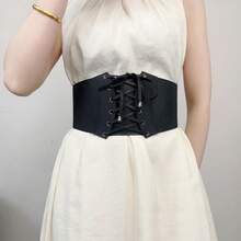 1pc Vintage Women's Wide Waist Belt, Elastic Waist Cincher, Plus Size - Multicolor - View 19