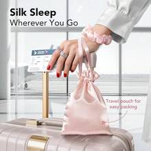 Antifaz Para Dormir Seda Pura, Tejido Y Relleno De Seda Morera De 22 Momme 6A, Antifaz Para Dormir Con Bloqueo Total De Luz Para Mujeres, Hombres Y Personas Que Duermen De Lado. Incluye - rosa - Ver 8