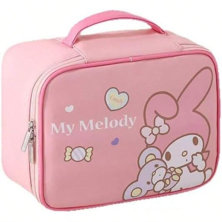 TYUI Makeup Bag Melody Makeup Organizer Travel Toiletry Bag For Women And Girls Cute Cosmetic Bag Train Case For Travel Bag Toiletry Bag For Women Make Up Storage Pink Meldu - Pinkmeldu - 查看 1